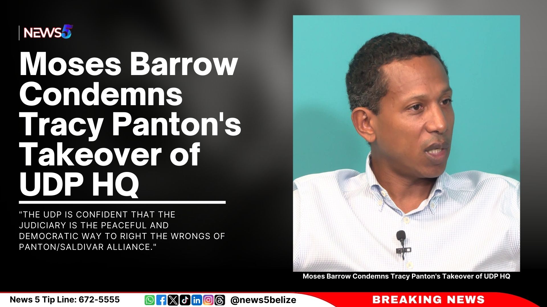 Moses Barrow Condemns Tracy Panton's Takeover of UDP HQ 