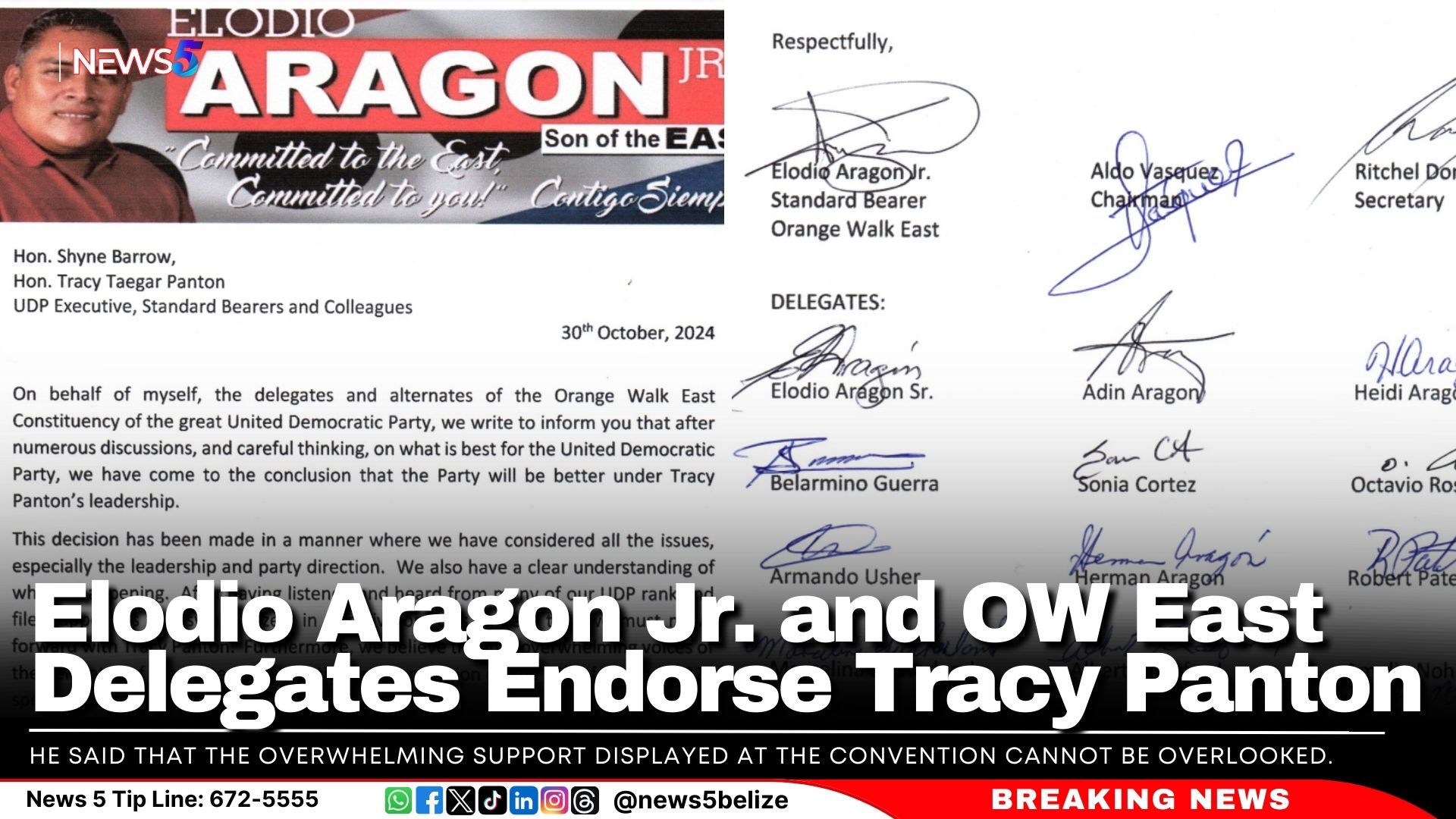 Elodio Aragon Jr. and OW East Delegates Endorse Tracy Panton