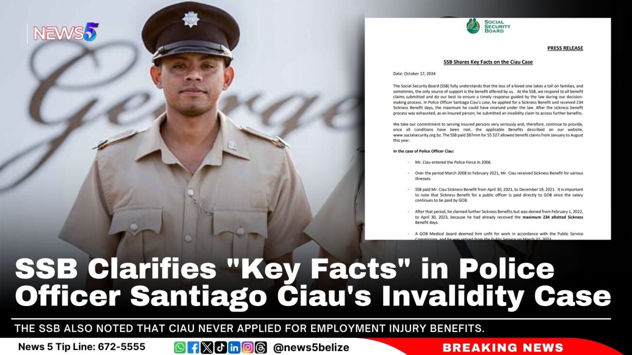 SSB Clarifies "Key Facts" in Police Officer Santiago Ciau's Invalidity Case