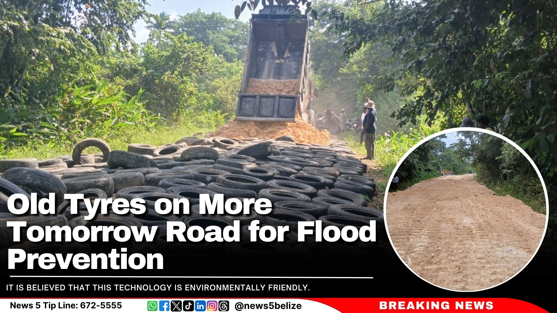 Old Tyres on More Tomorrow Road for Flood Prevention