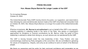 Tracy Panton and Moses Barrow Fight for UDP Leadership