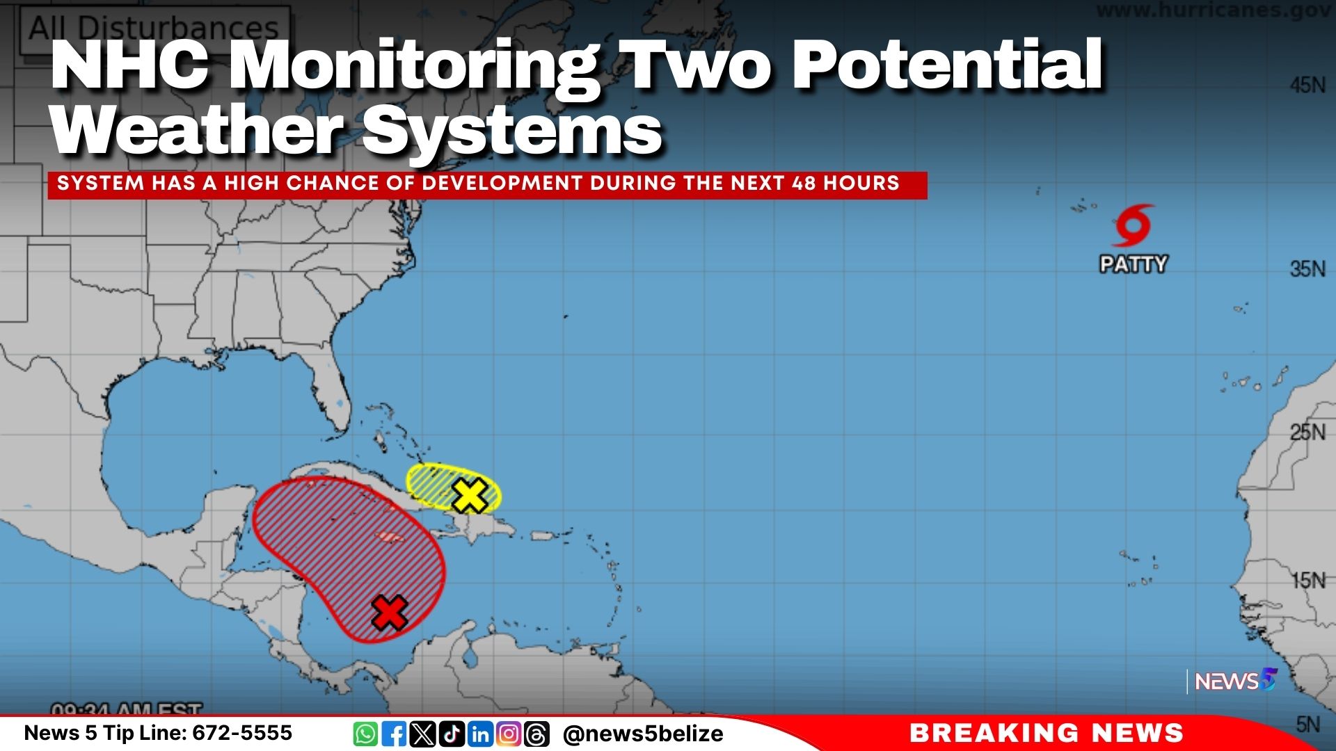 NHC Monitoring Two Potential Weather Systems