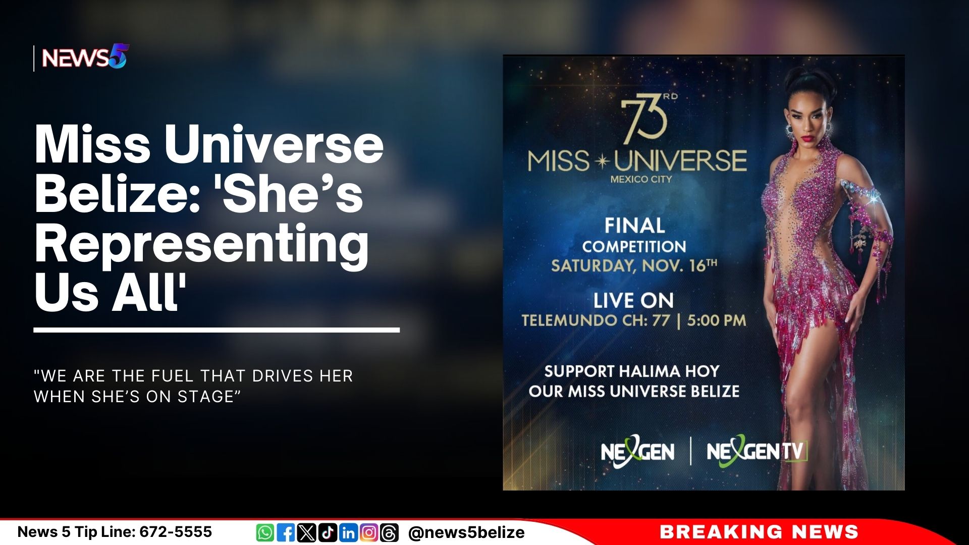 Miss Universe Belize: 'She’s Representing Us All'