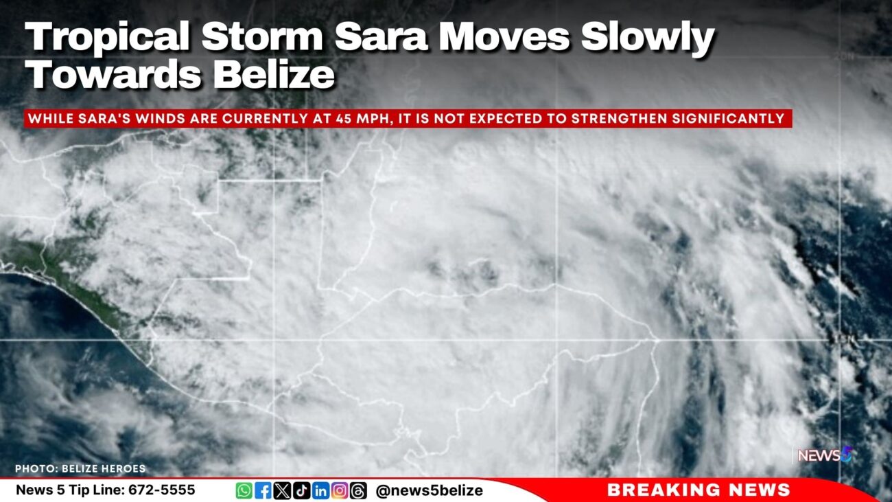 Tropical Storm Sara Moves Slowly Towards Belize