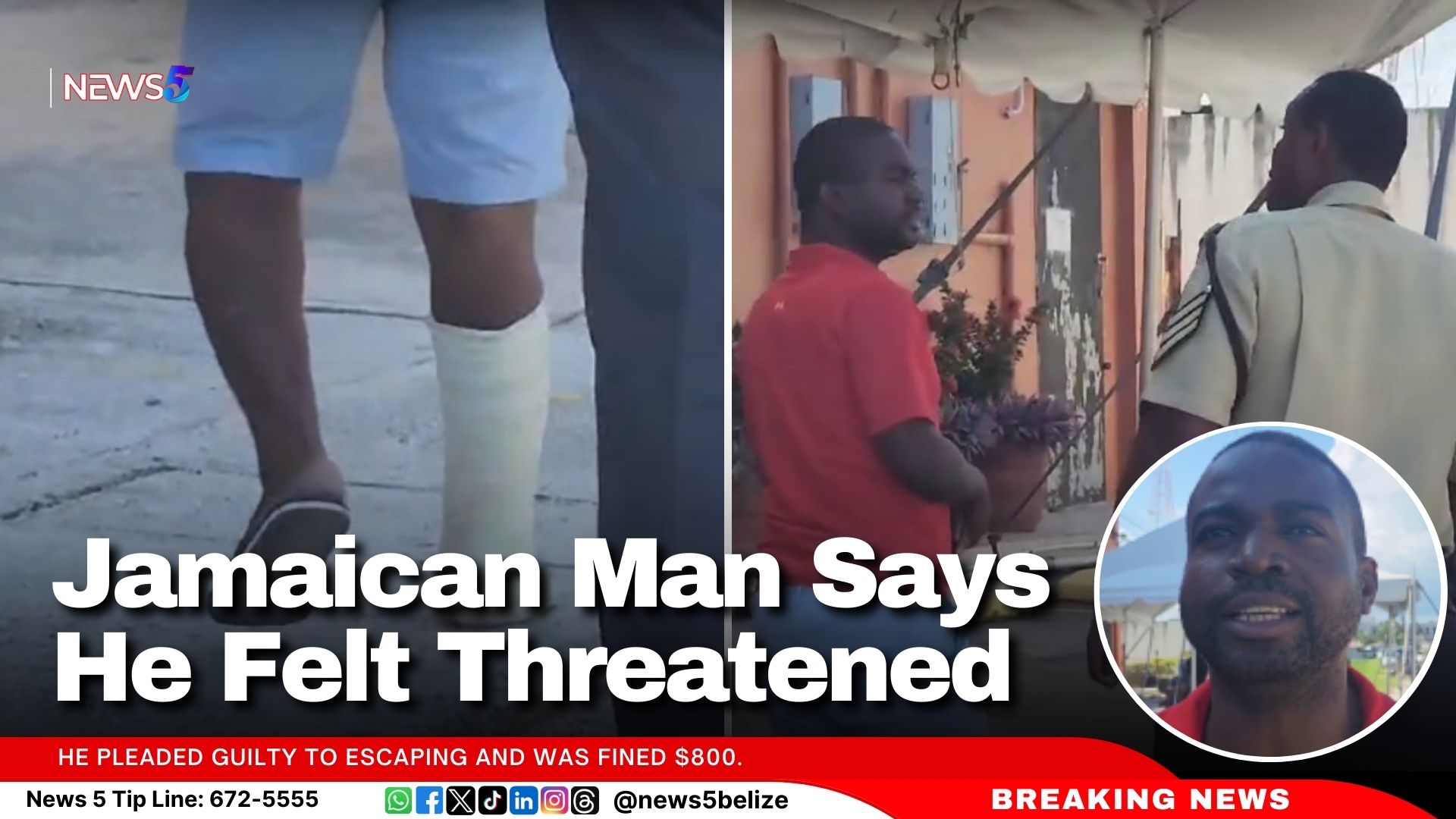 Jamaican Man Says He Felt Threatened