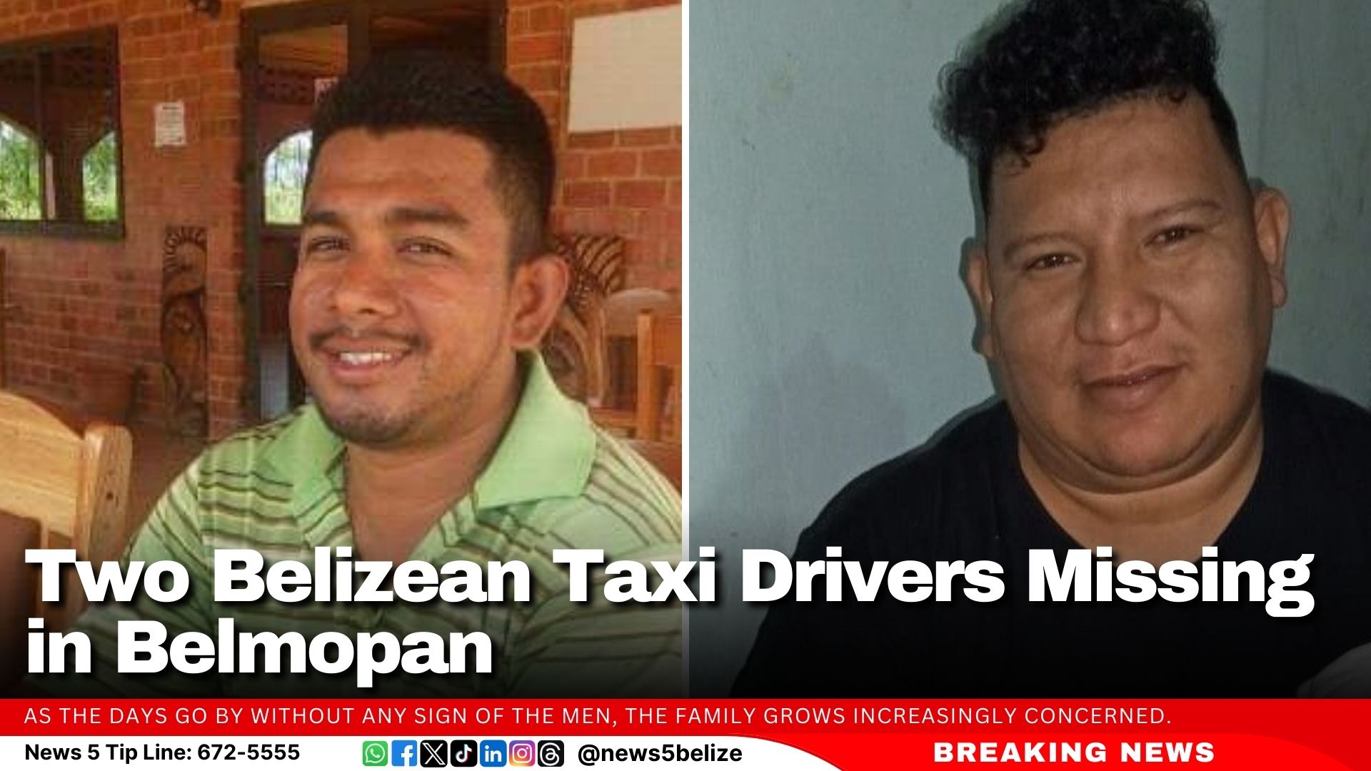 Two Belizean Taxi Drivers Missing in Belmopan