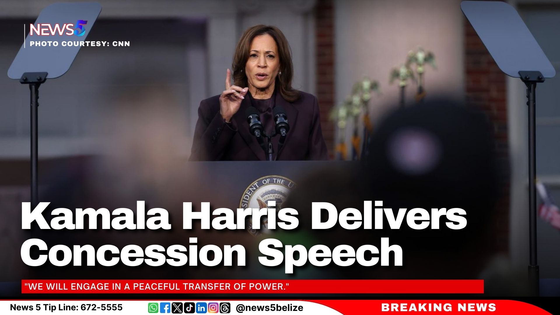 Kamala Harris Delivers Concession Speech 