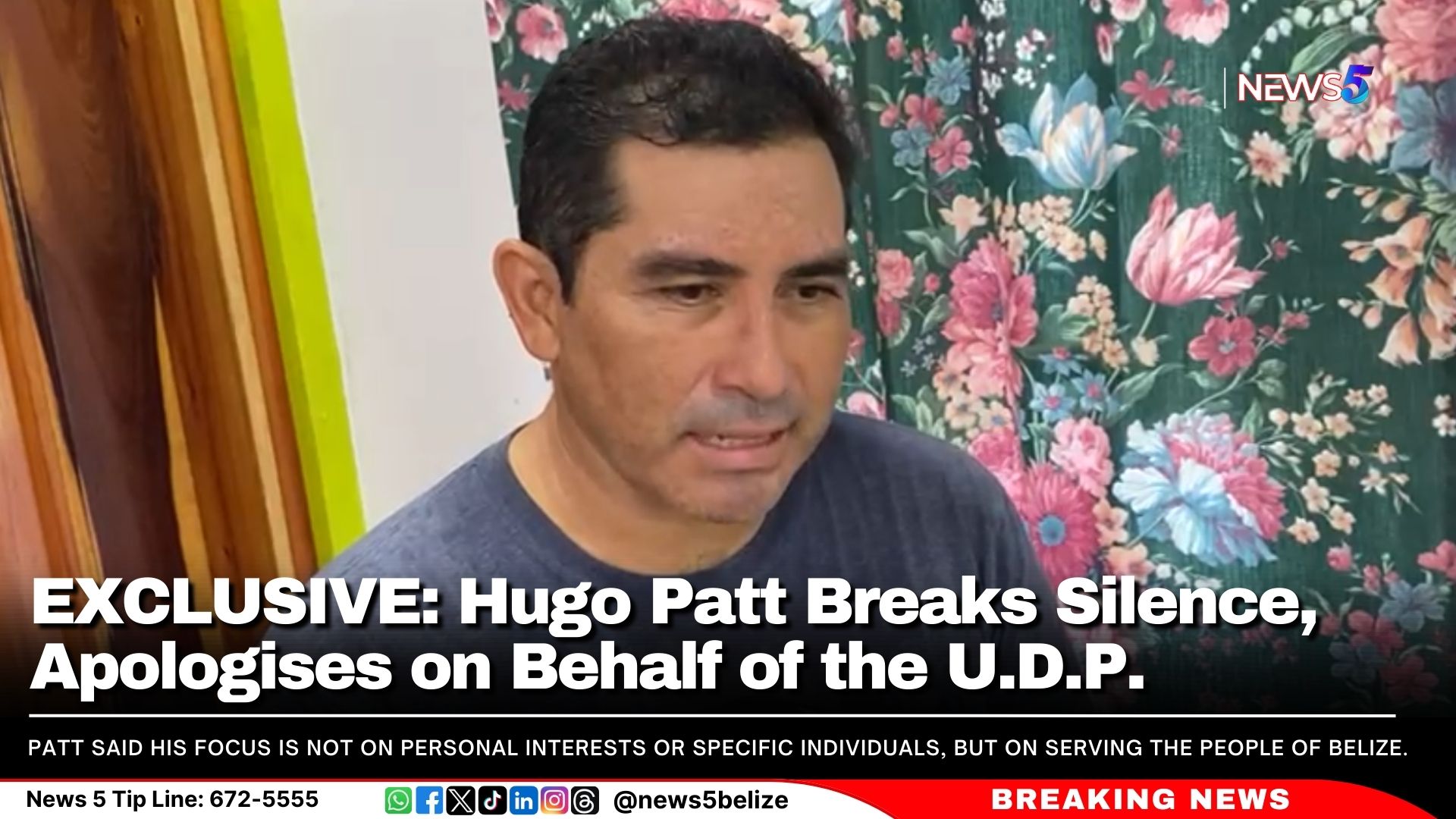 EXCLUSIVE: Hugo Patt Breaks Silence, Apologises on Behalf of the U.D.P. 