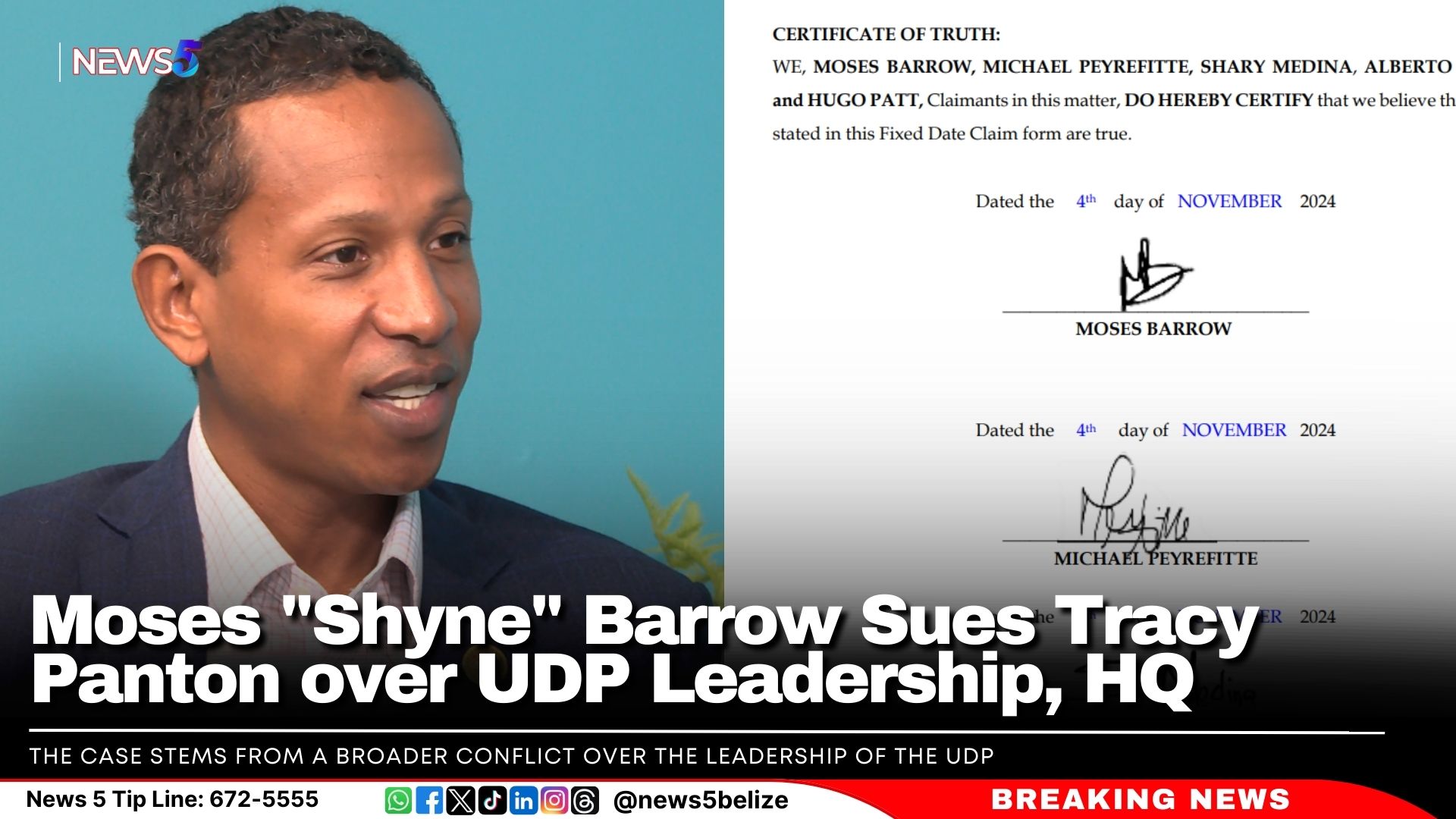 Moses "Shyne" Barrow Sues Tracy Panton over UDP Leadership, HQ