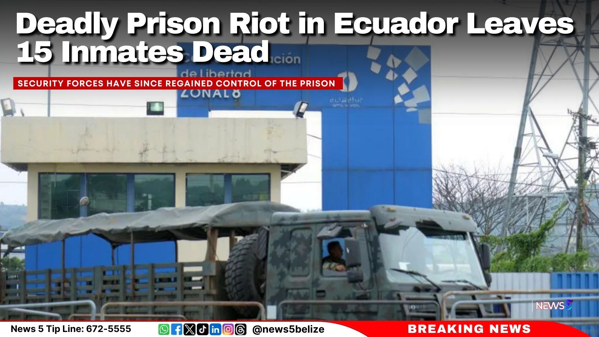 Deadly Prison Riot in Ecuador Leaves 15 Inmates Dead