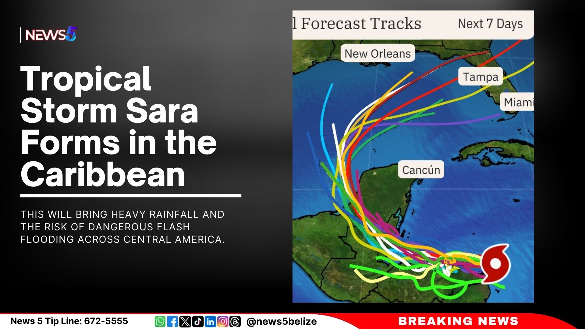 Tropical Storm Sara Forms in the Caribbean