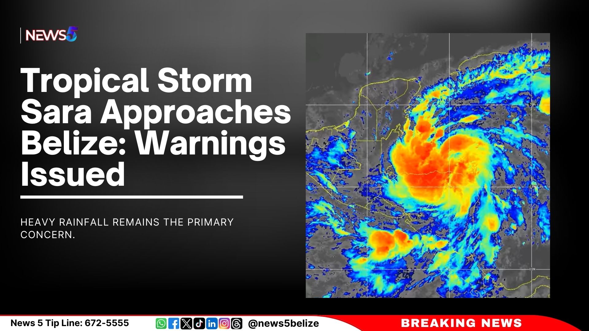 Tropical Storm Sara Approaches Belize: Warnings Issued