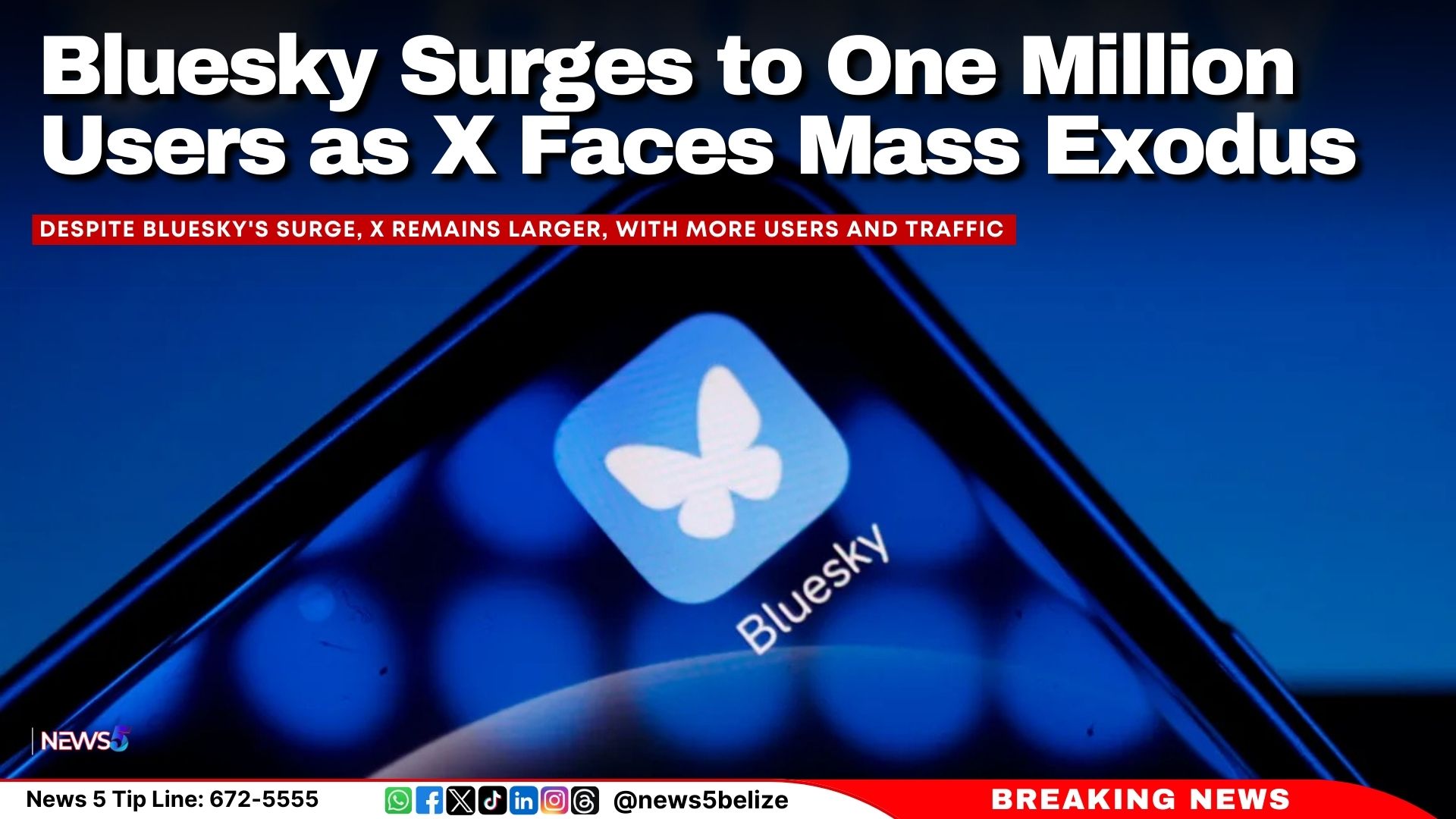 Bluesky Surges to One Million Users as X Faces Mass Exodus