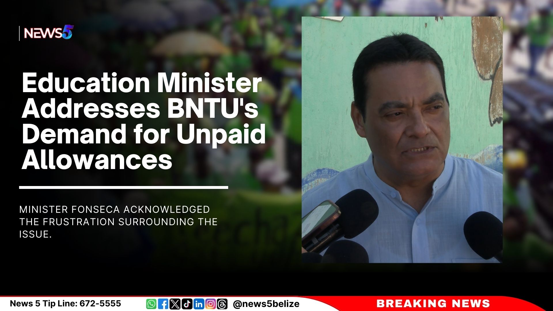 Education Minister Addresses BNTU's Demand for Unpaid Allowances