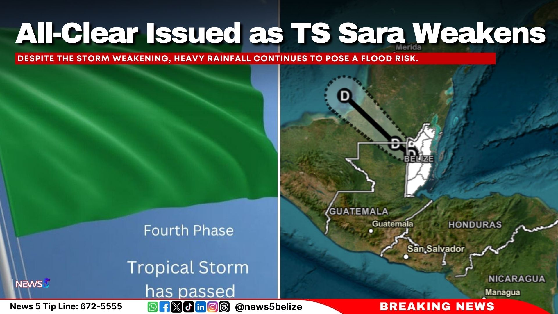 All-Clear Issued as TS Sara Weakens