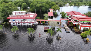 TS Sara Related Floods Take Over Crooked Tree Road