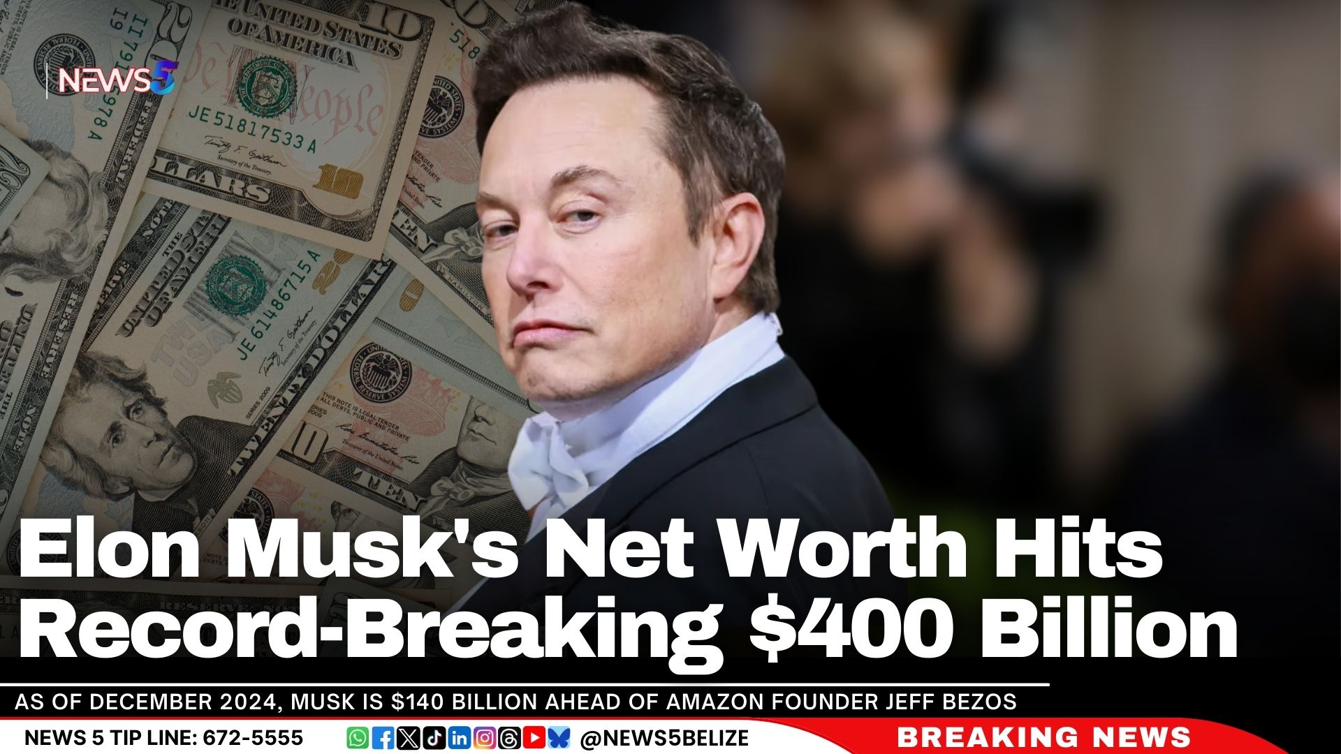 Elon Musk's Net Worth Hits Record-Breaking $400 Billion