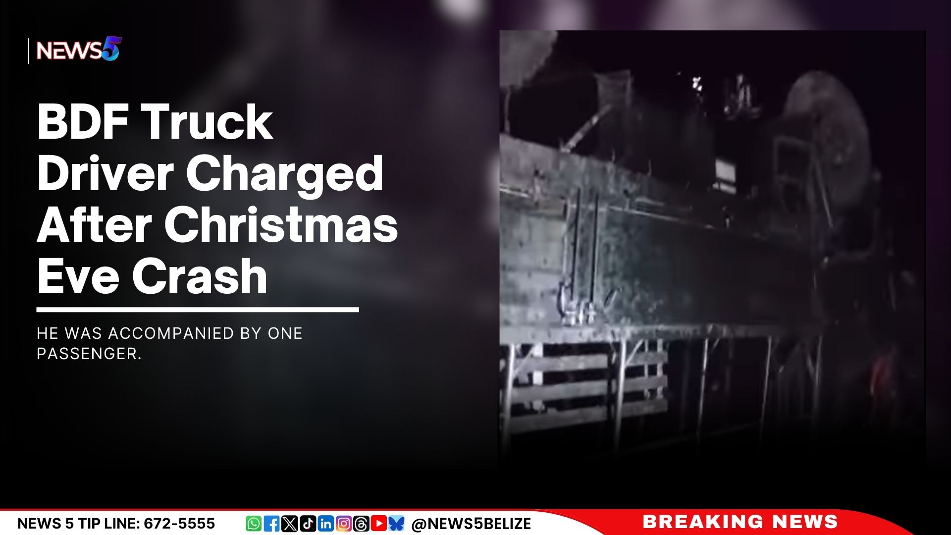 BDF Truck Driver Charged After Christmas Eve Crash