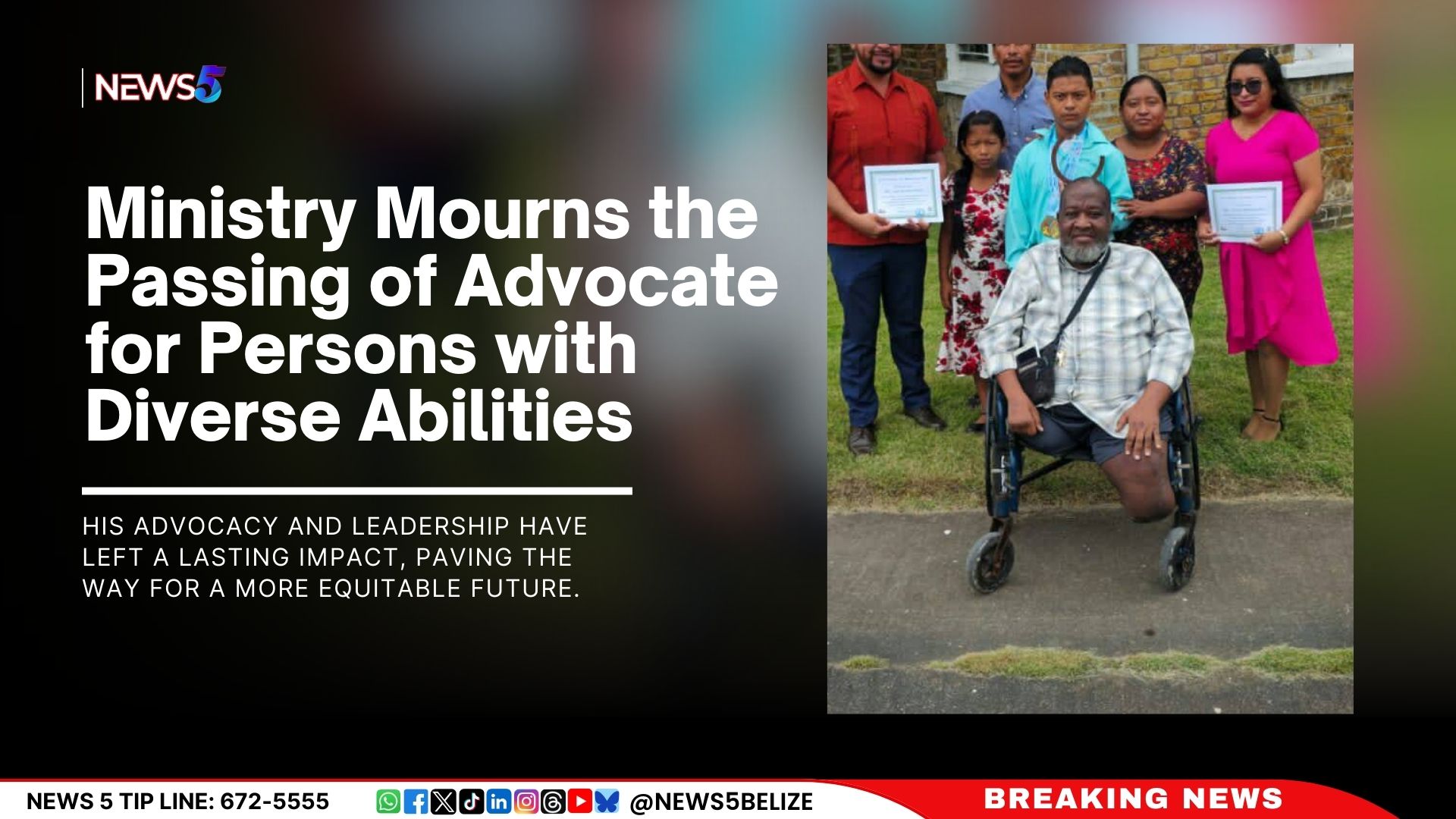 Ministry Mourns the Passing of Advocate for Persons with Diverse Abilities