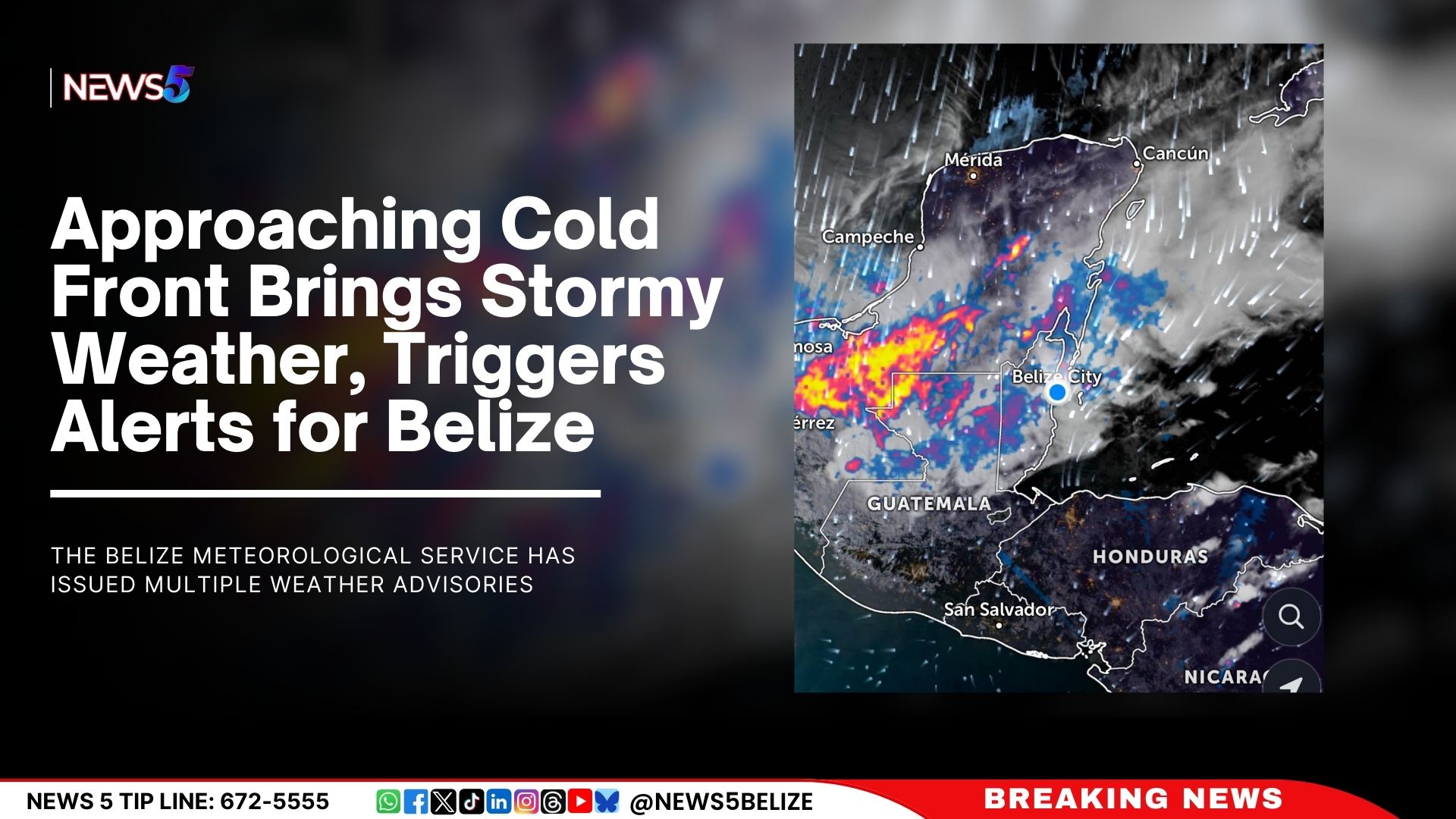 Approaching Cold Front Brings Stormy Weather, Triggers Alerts for Belize