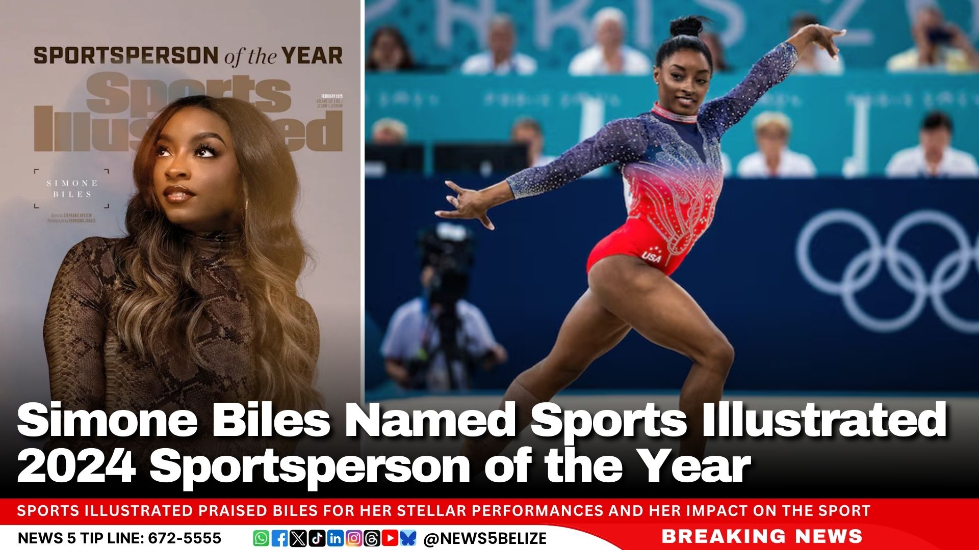 Simone Biles Named Sports Illustrated 2024 Sportsperson of the Year