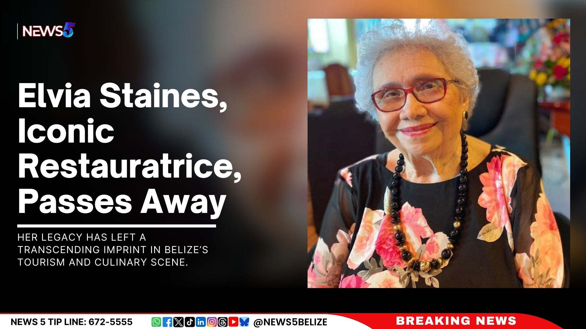 Elvia Staines, Iconic Restauratrice, Passes Away