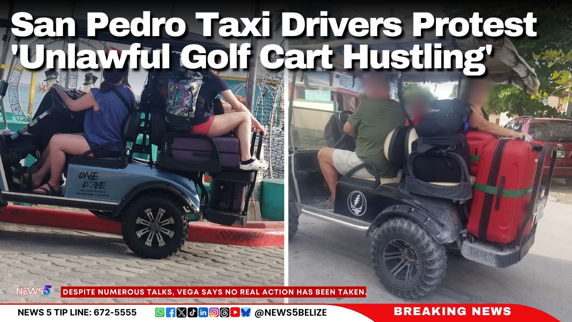 San Pedro Taxi Drivers Protest 'Unlawful Golf Cart Hustling'