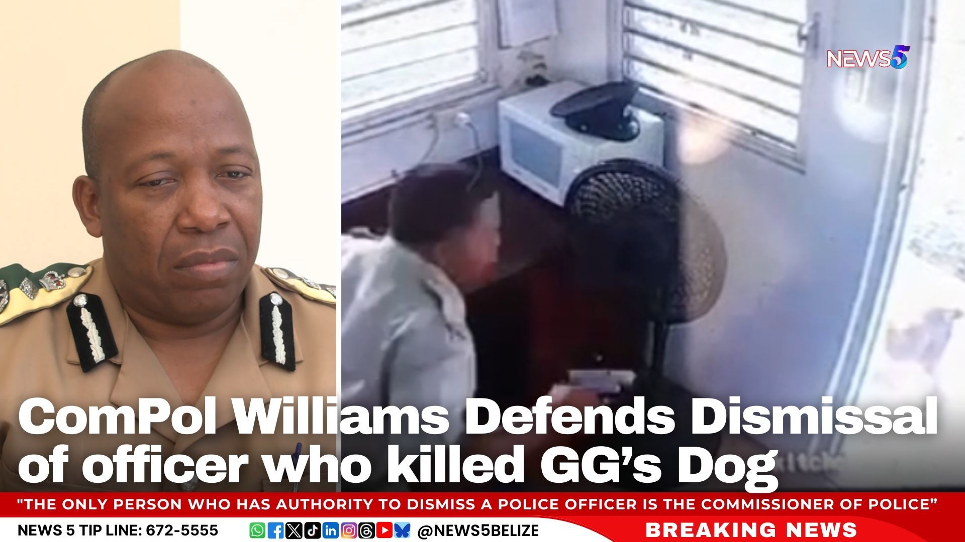 ComPol Williams Defends Dismissal of officer who killed GG’s Dog