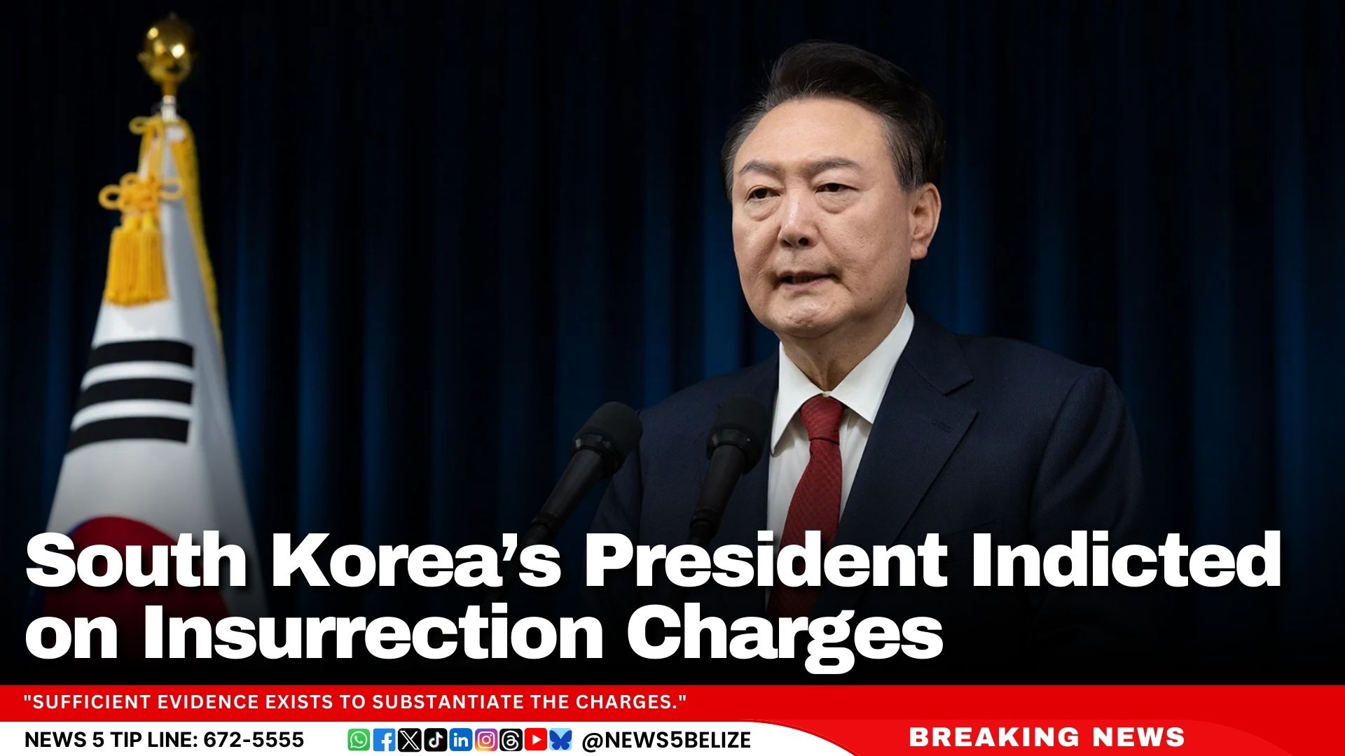 South Korea’s President Indicted on Insurrection Charges