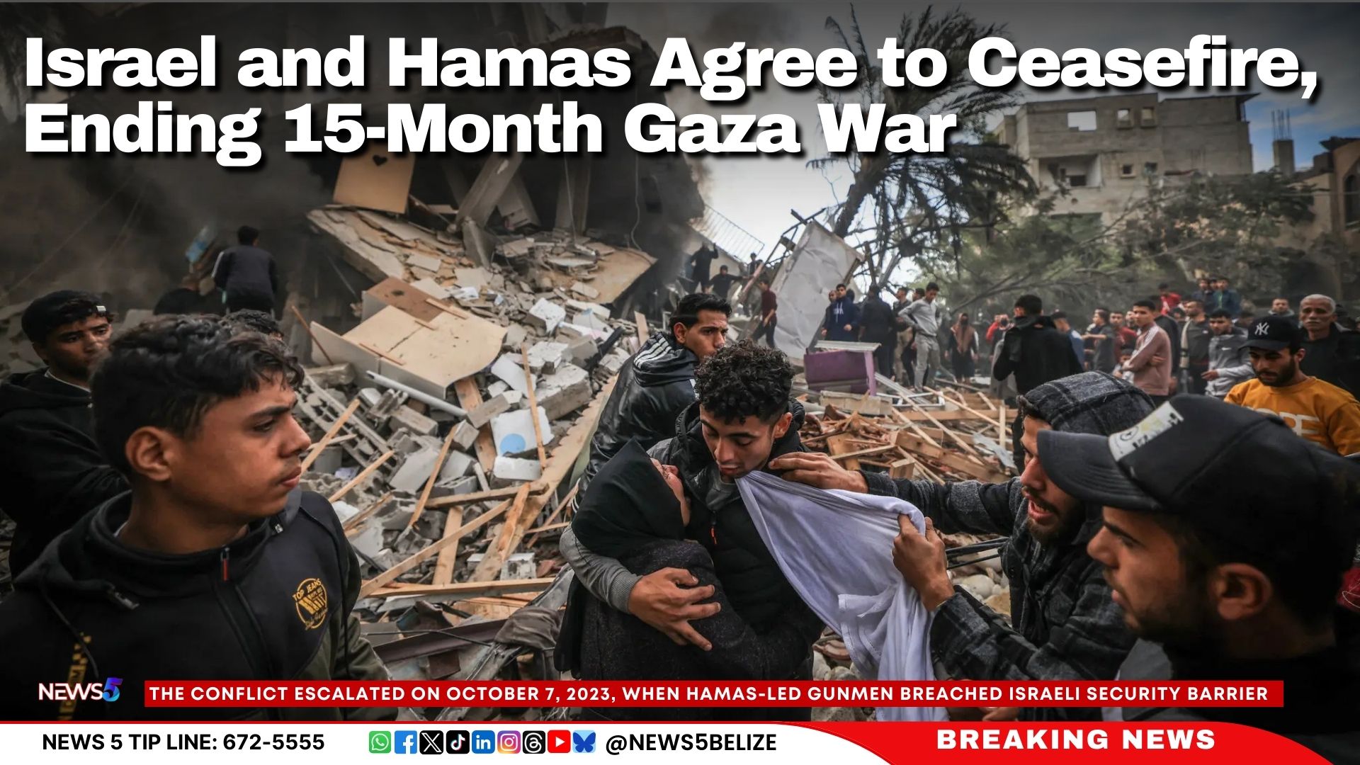 Israel and Hamas Agree to Ceasefire, Ending 15-Month Gaza War