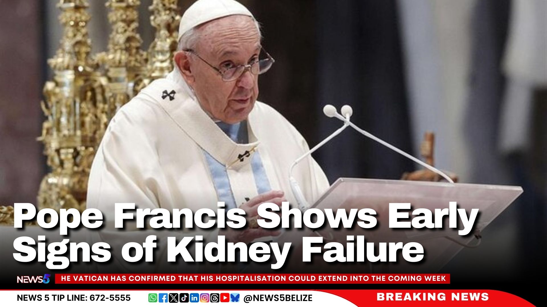 Pope Francis Shows Early Signs of Kidney Failure