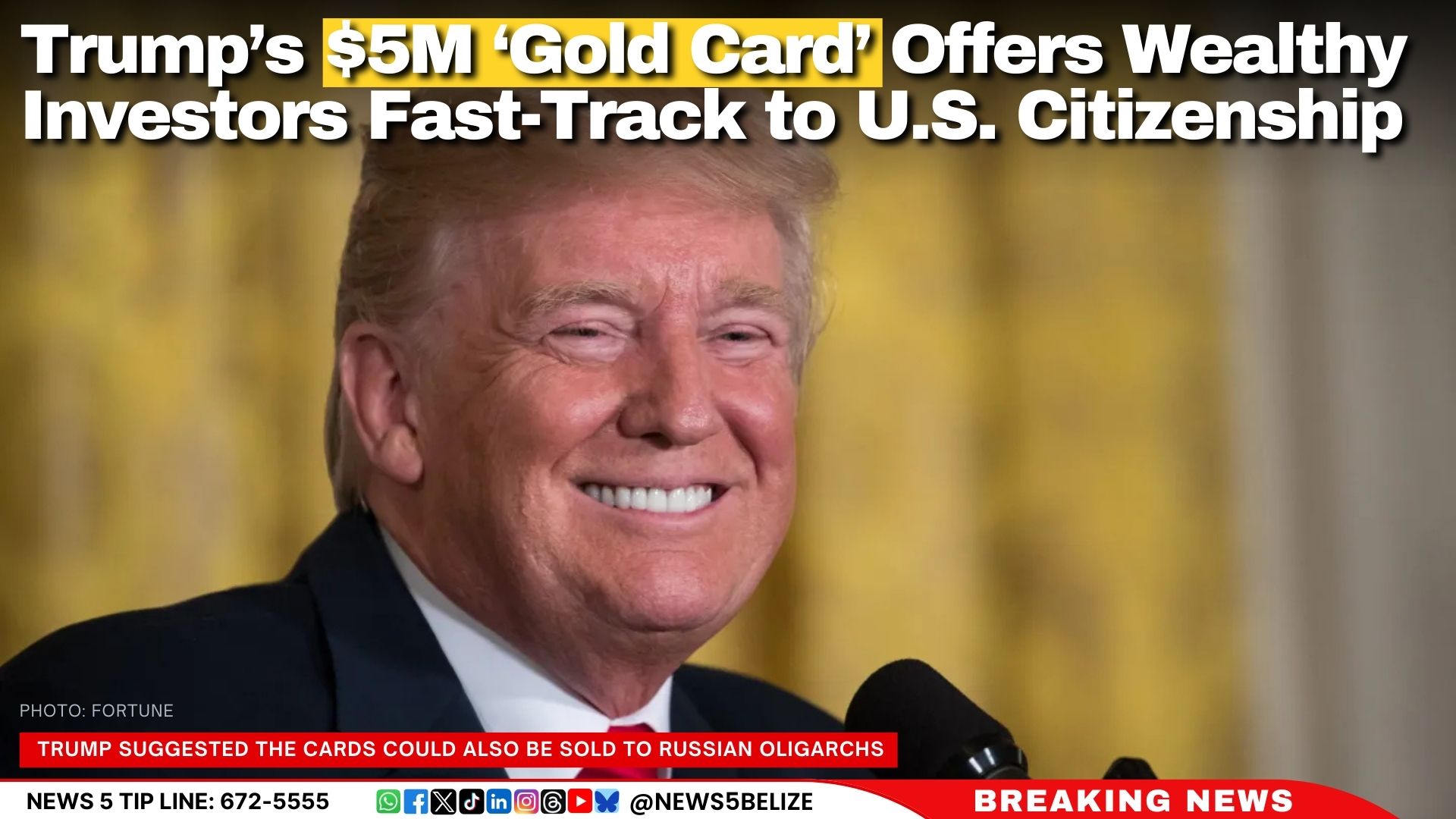 Trump’s $5M ‘Gold Card’ Offers Wealthy Investors Fast-Track to U.S. Citizenship