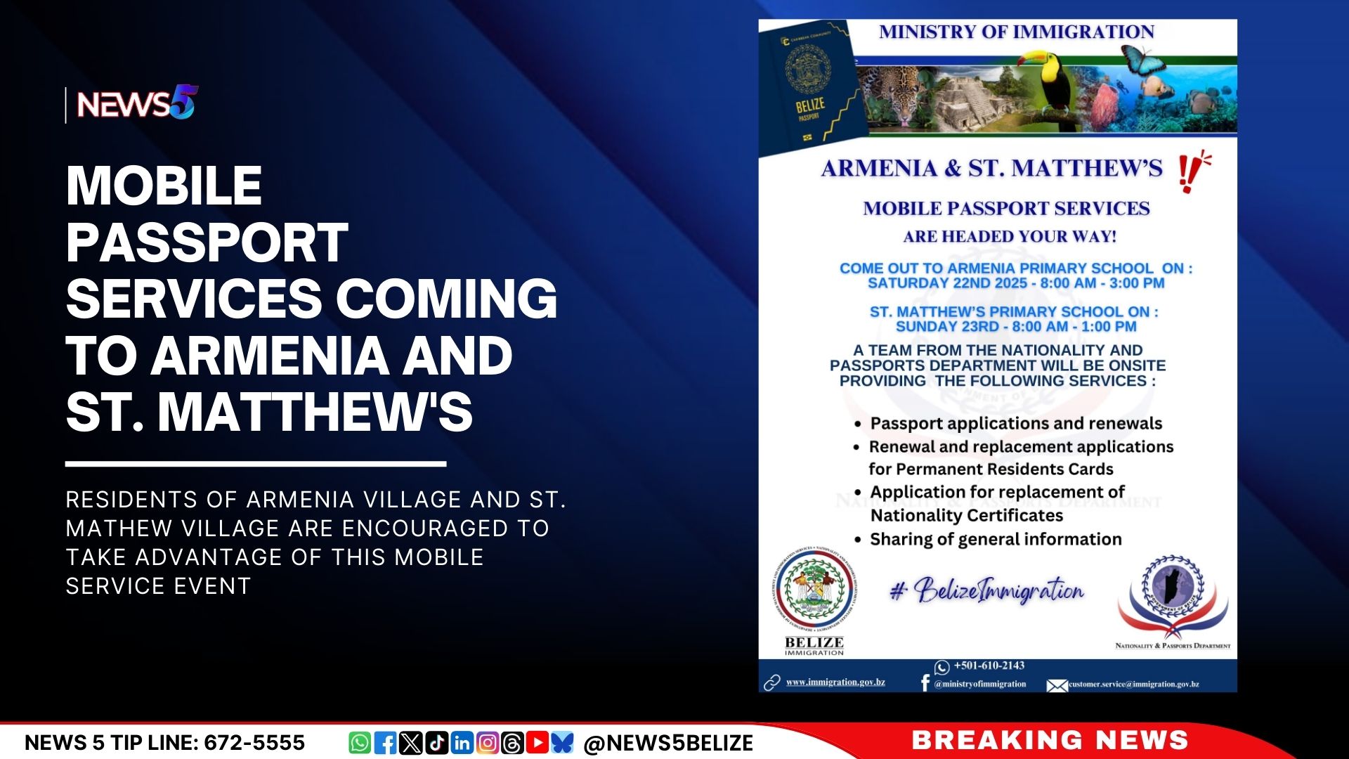 Mobile Passport Services Coming to Armenia and St. Matthew's