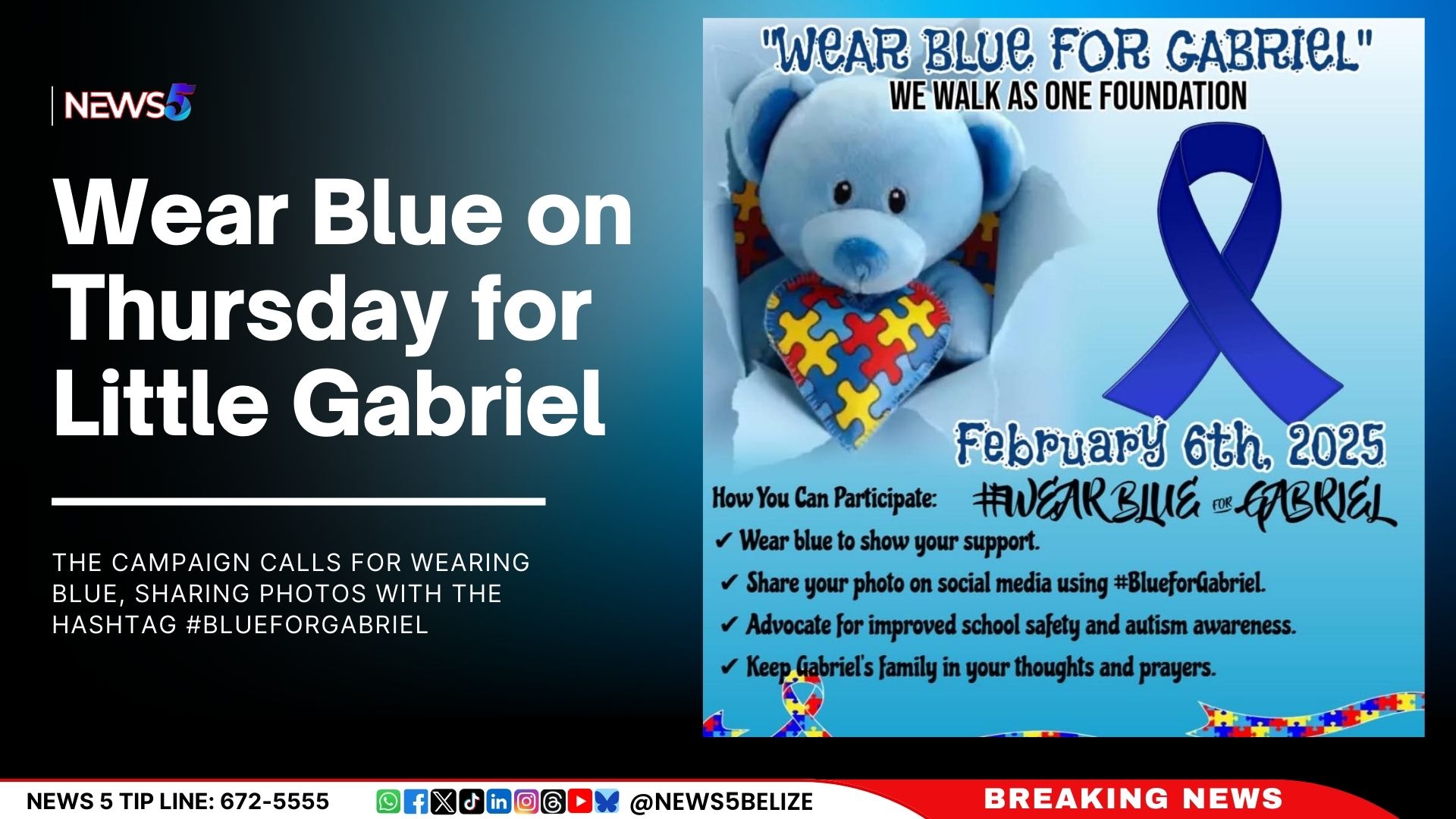 Wear Blue on Thursday for Little Gabriel