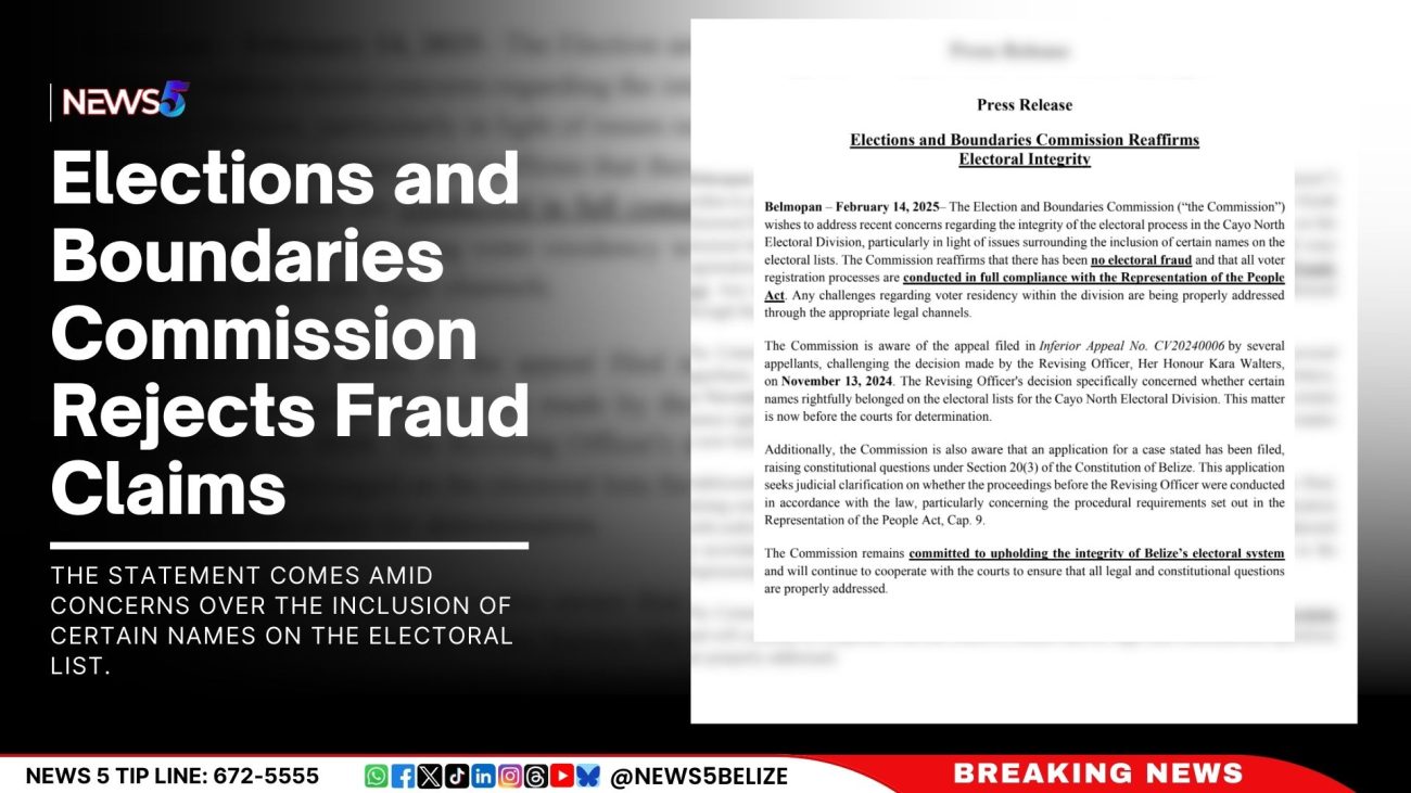 Elections and Boundaries Commission Rejects Fraud Claims