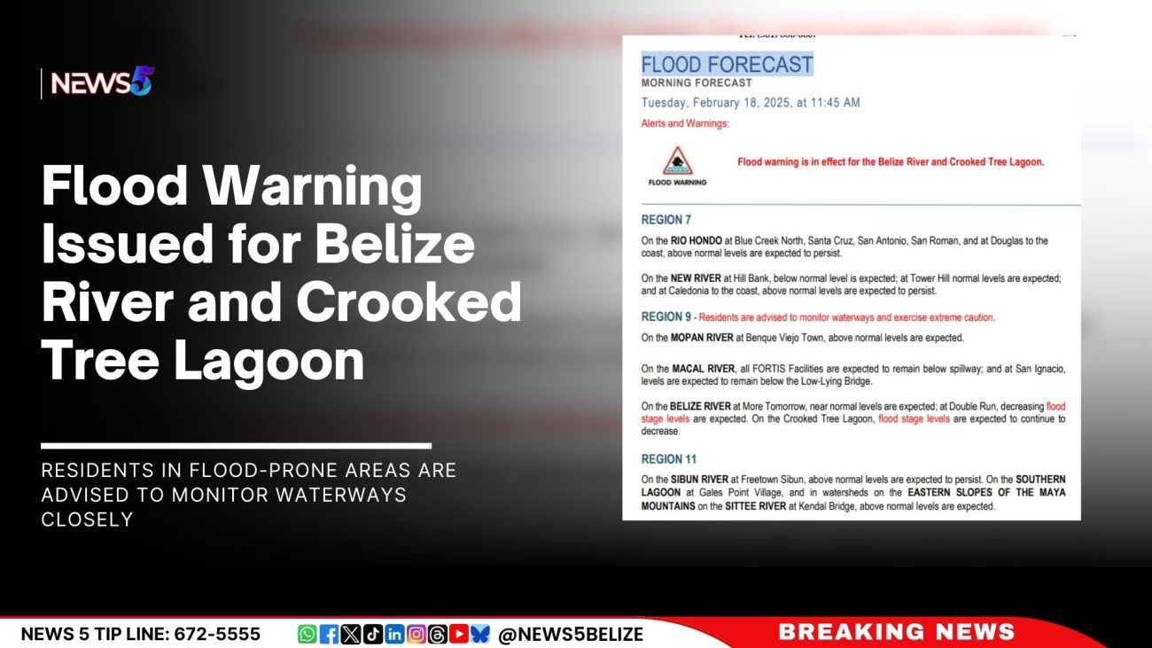 Flood Warning Issued for Belize River and Crooked Tree Lagoon