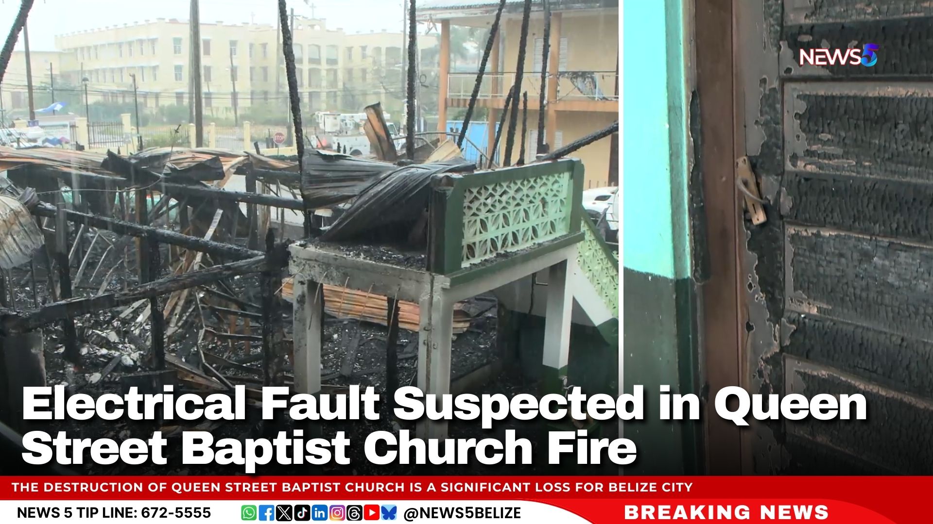 Electrical Fault Suspected in Queen Street Baptist Church Fire