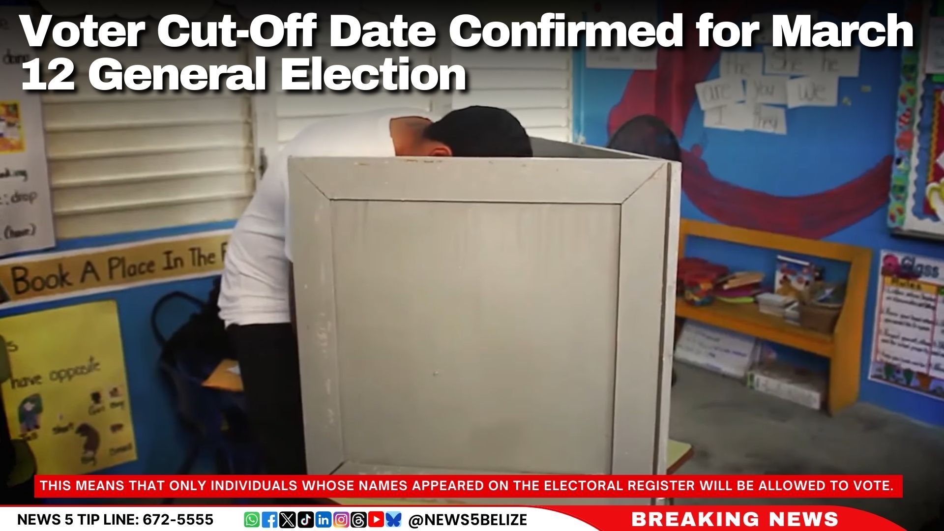 Voter Cut-Off Date Confirmed for March 12 General Election