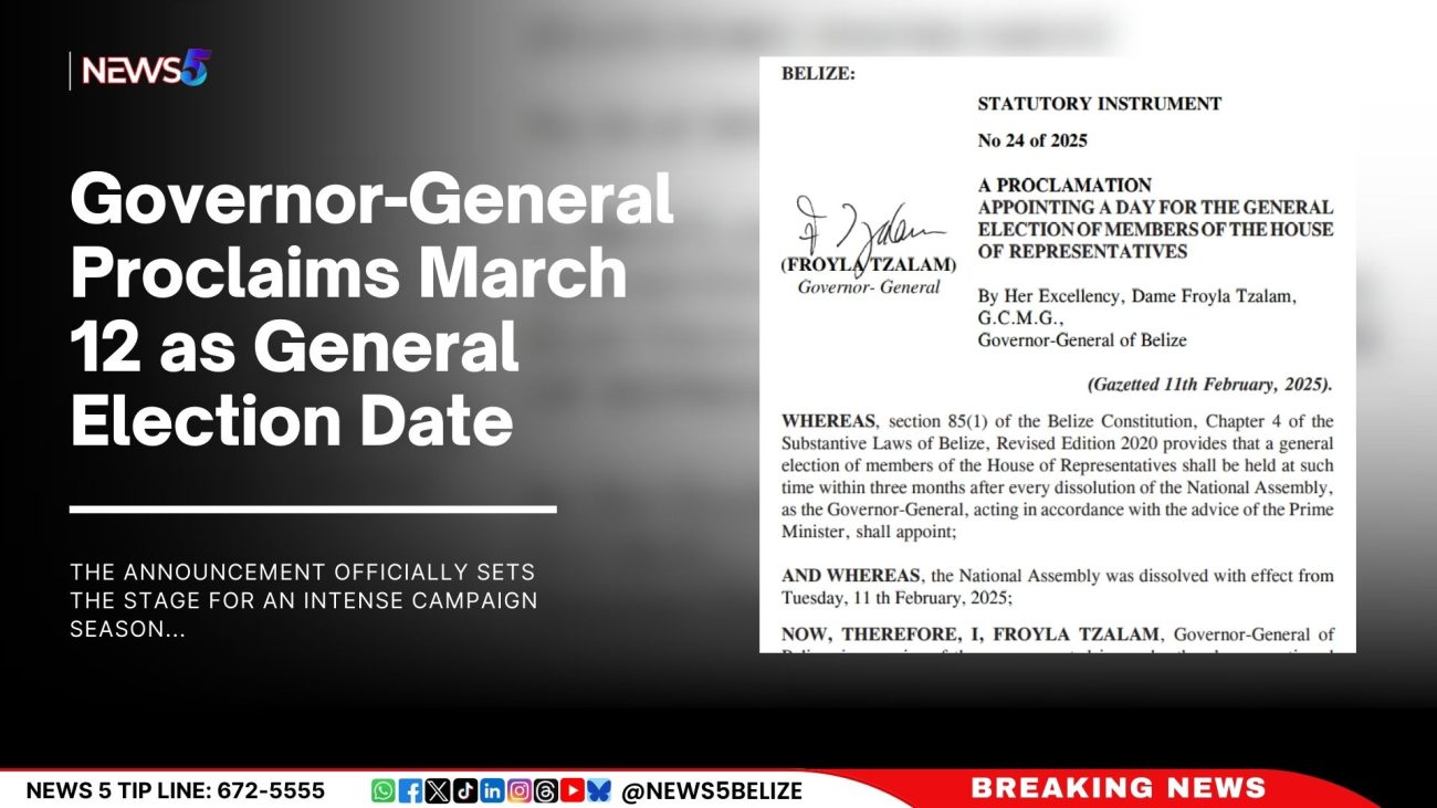 Governor-General Proclaims March 12 as General Election Date