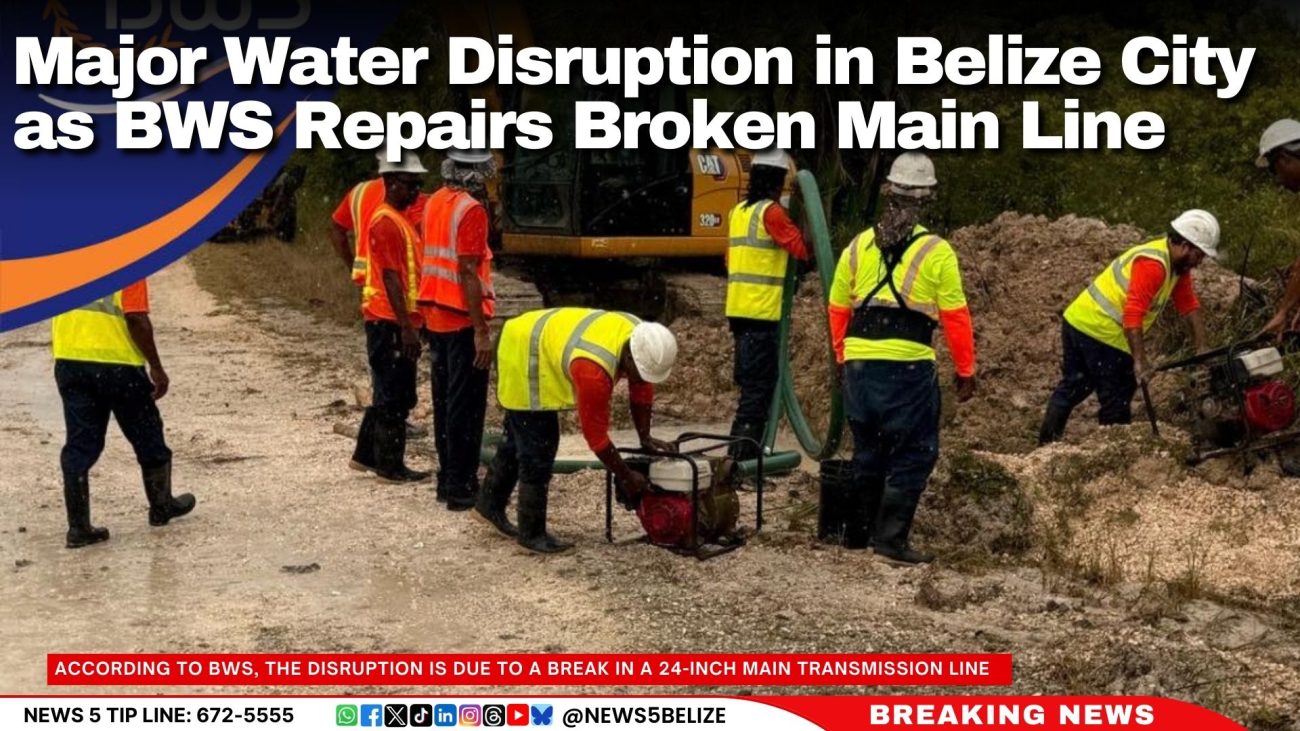 Major Water Disruption in Belize City as BWS Repairs Broken Main Line