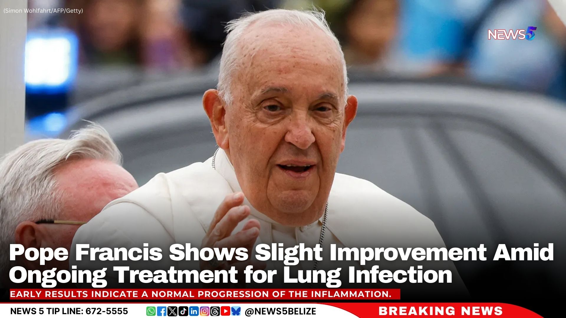 Pope Francis Shows Slight Improvement Amid Ongoing Treatment for Lung Infection