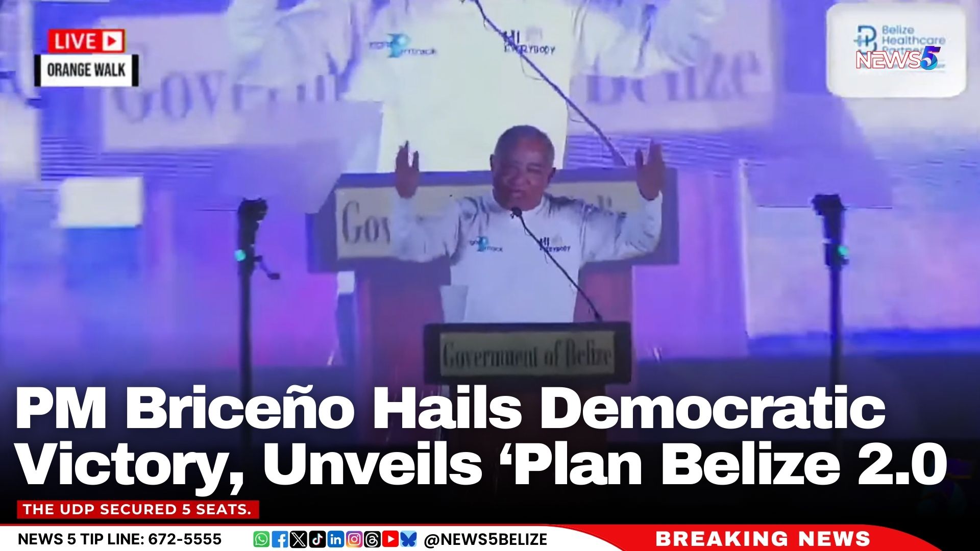 PM Briceño Hails Democratic Victory, Unveils ‘Plan Belize 2.0