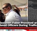 Commissioner: Faber Provoked and Intimidated Officers During Traffic Stop