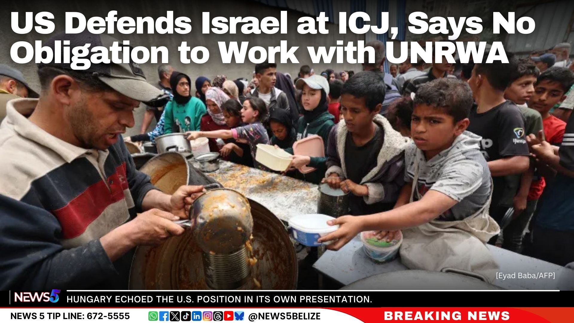 US Defends Israel at ICJ, Says No Obligation to Work with UNRWA