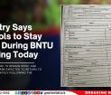 Ministry Says Schools to Stay Open During BNTU Meeting Today