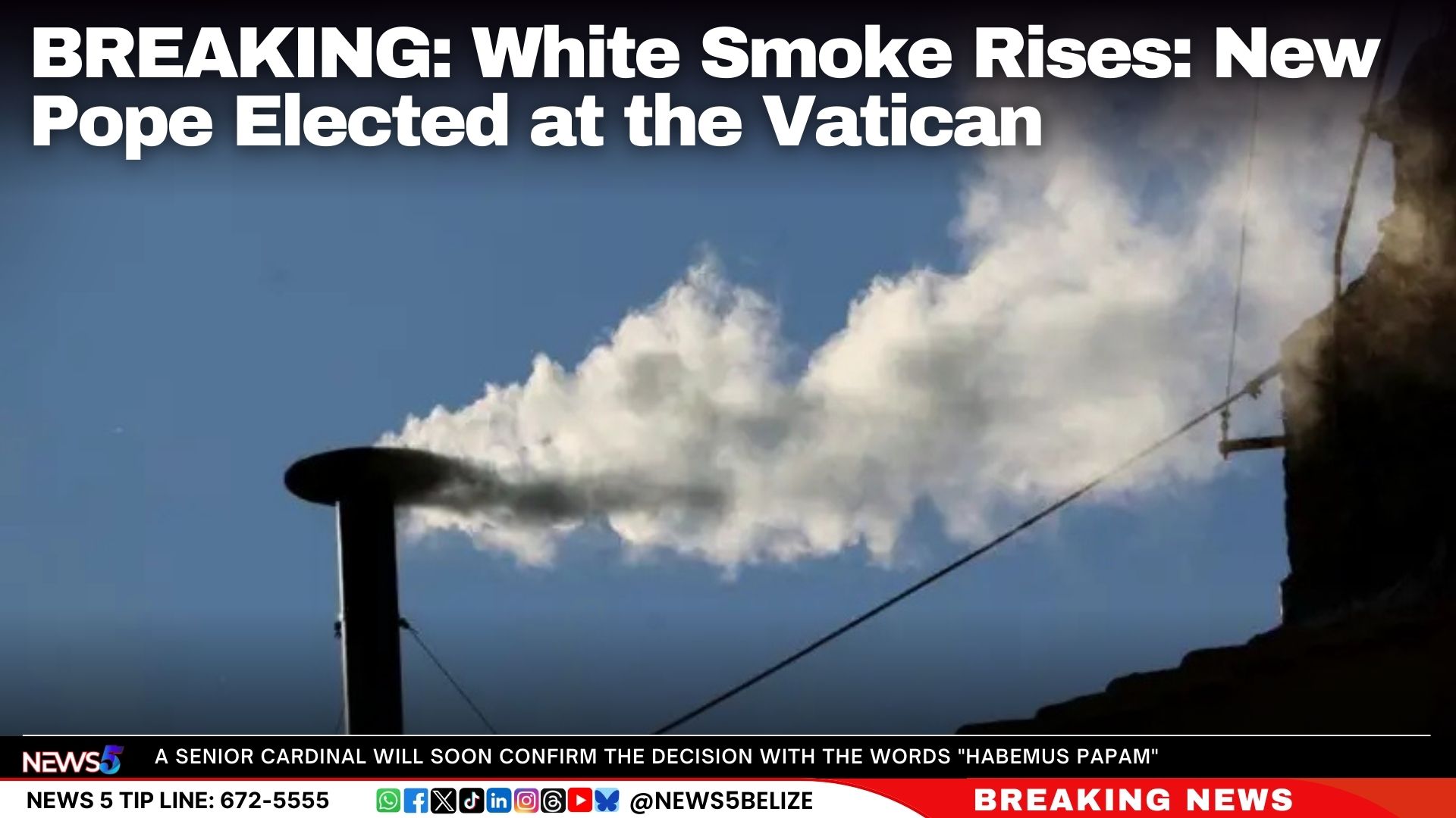 BREAKING: White Smoke Rises: New Pope Elected at the Vatican