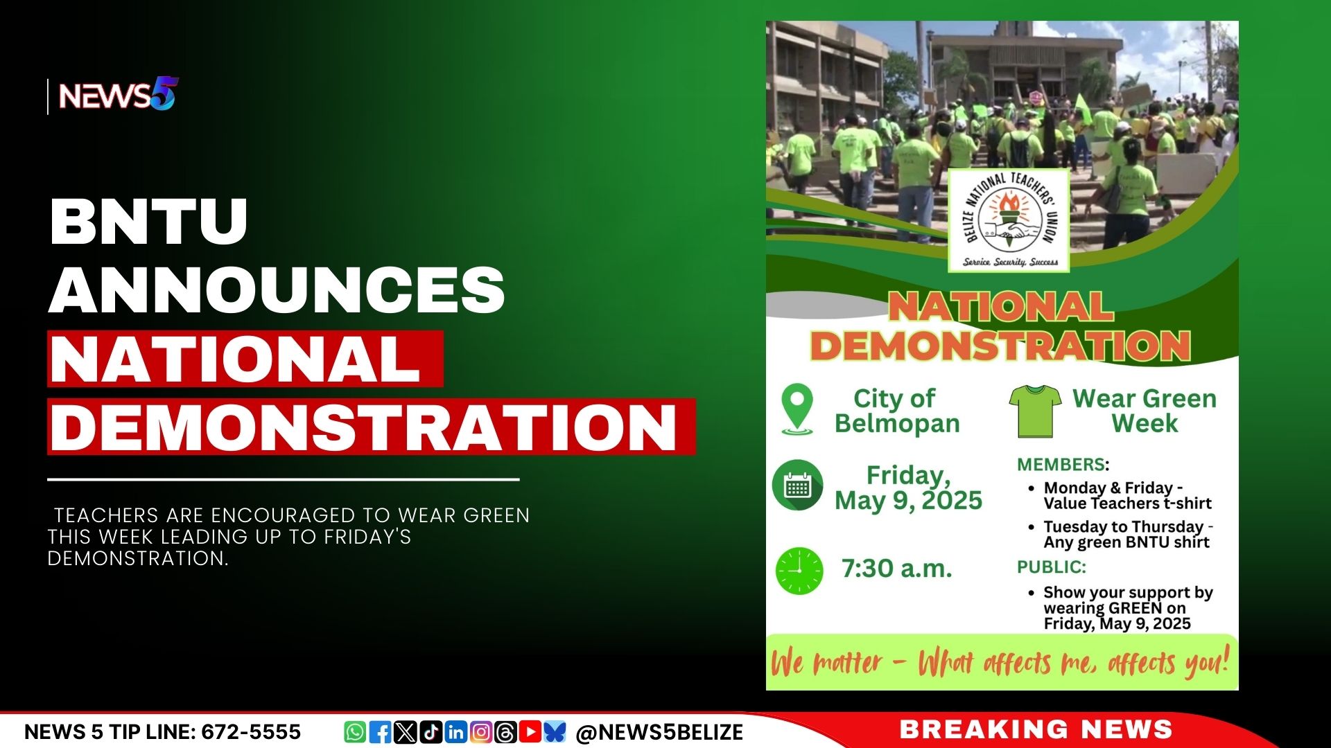 BNTU Announces National Demonstration