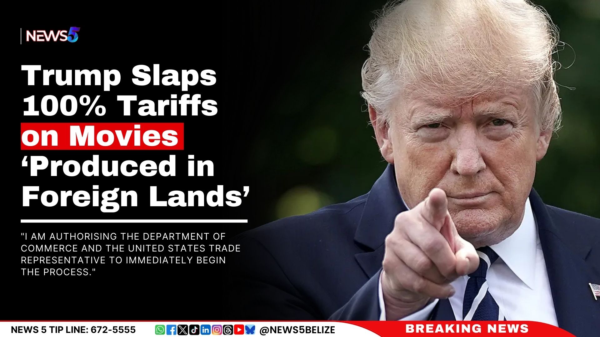 Trump Slaps 100% Tariffs on Movies ‘Produced in Foreign Lands’