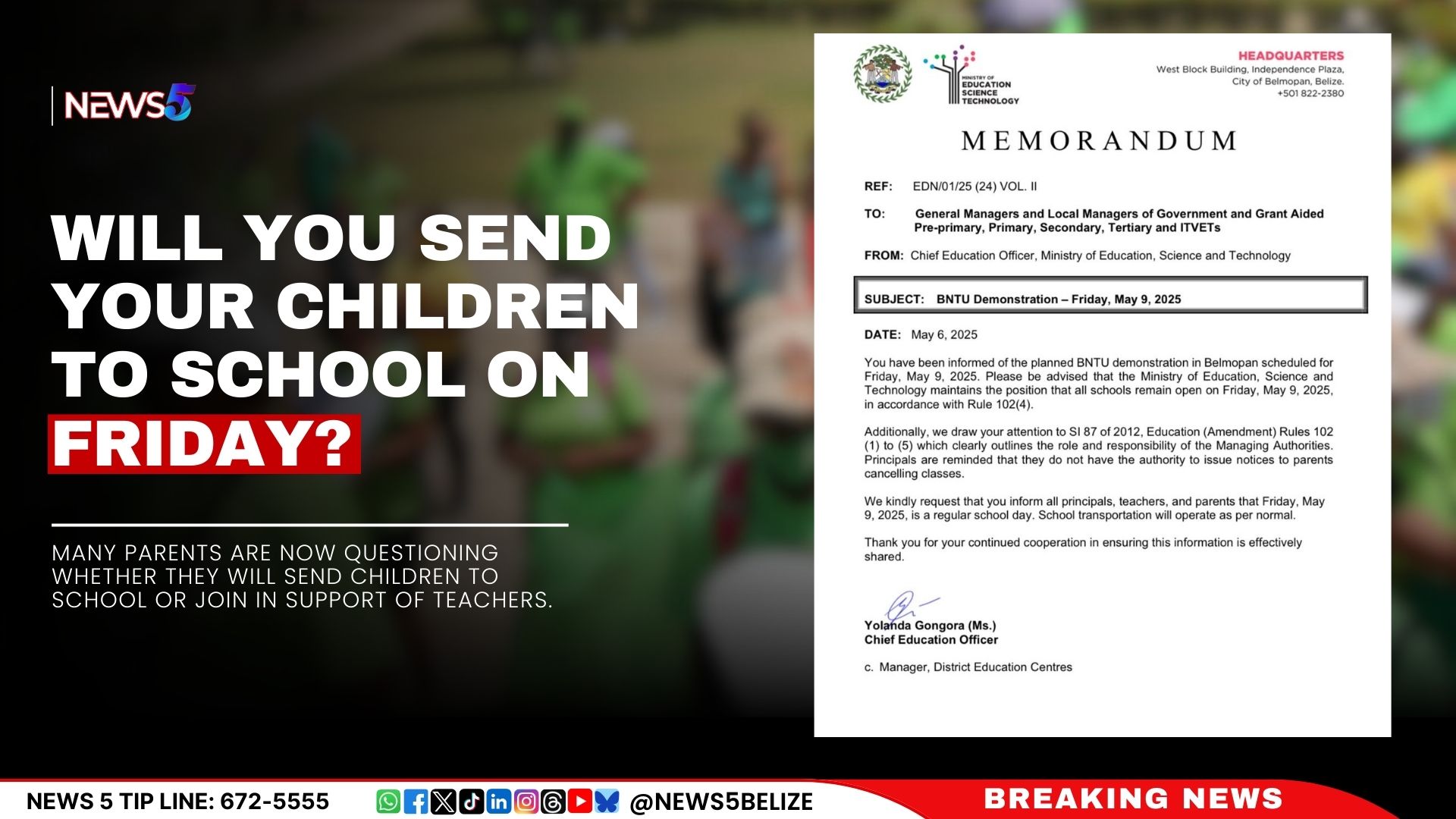 Will You Send Your Children to School on Friday?