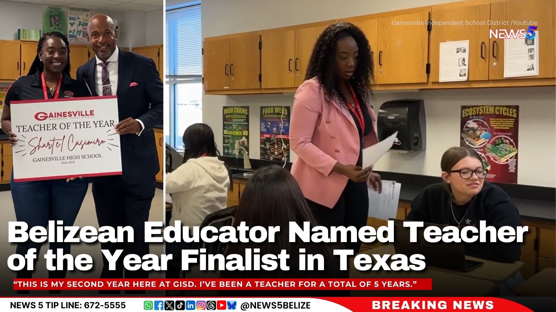 Belizean Educator Named Teacher of the Year Finalist in Texas
